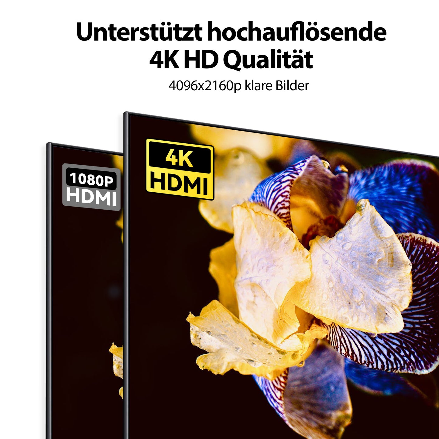 micro HDMI zu HDMI Kabel - schwarz/blau - Variation "eBW"