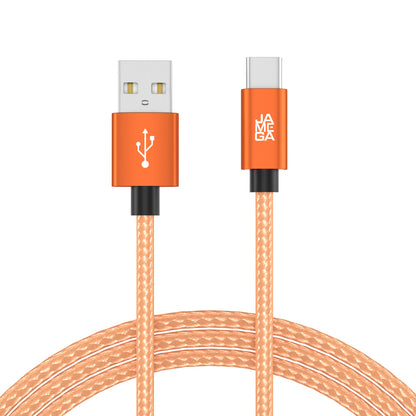 USB-C - USB A | Nylon + Metal Shell | *NEW MODEL* - Orange - Variante "eBW"