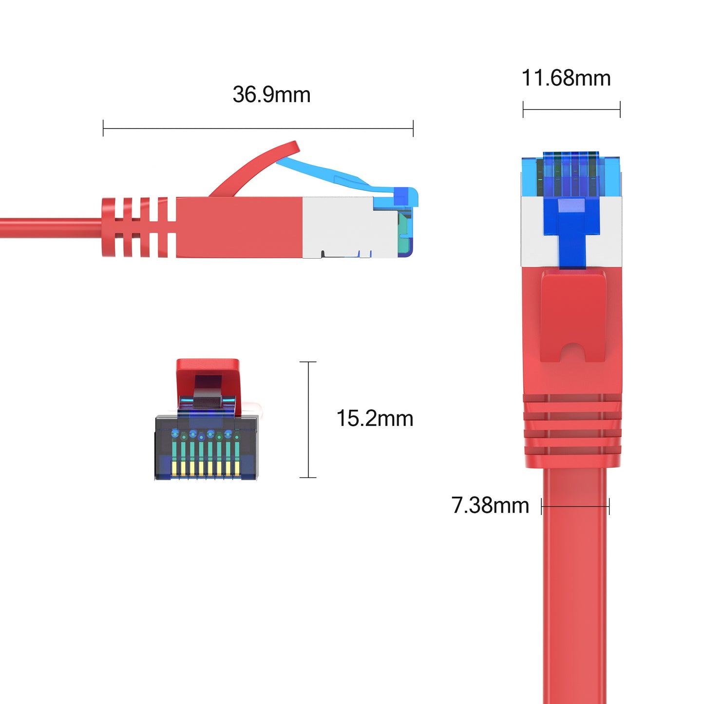 CAT 7 Flachkabel Rot