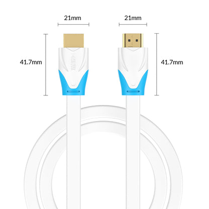 HDMI Kabel 2.0 _Flach_ - Plug weiß/blau - Variation "eBW"