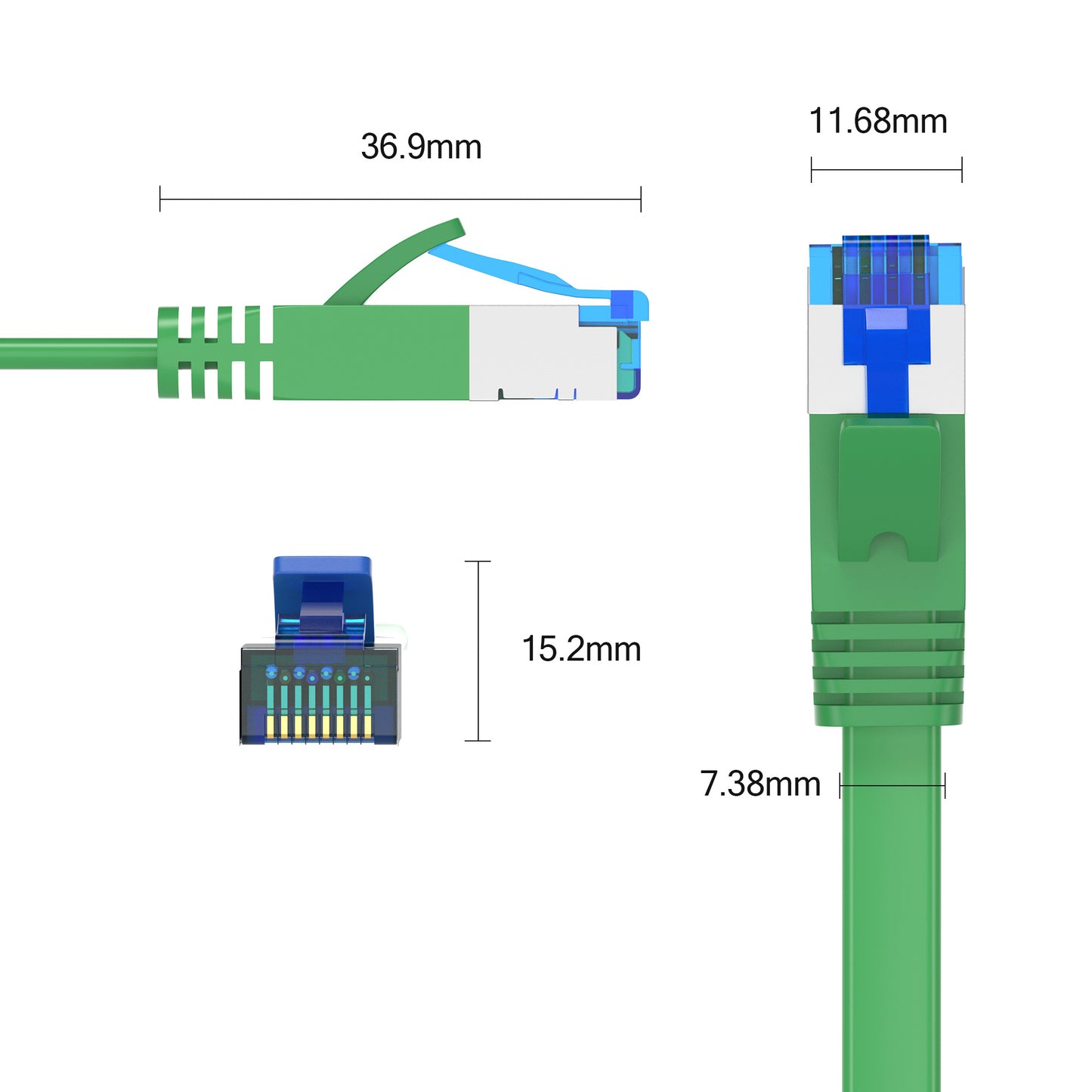 CAT 7 Flachkabel Grün