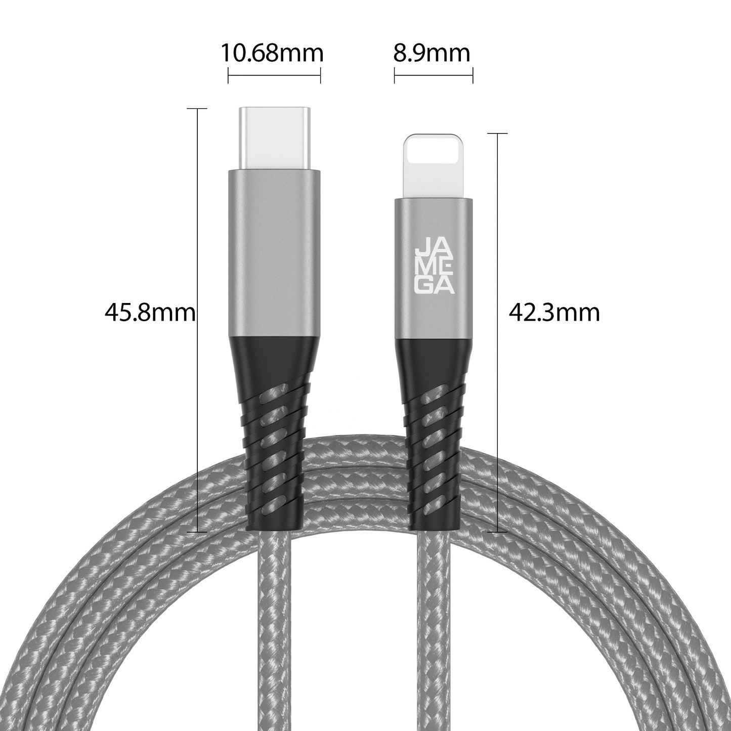 USB-C - Lightning Kabel Grau