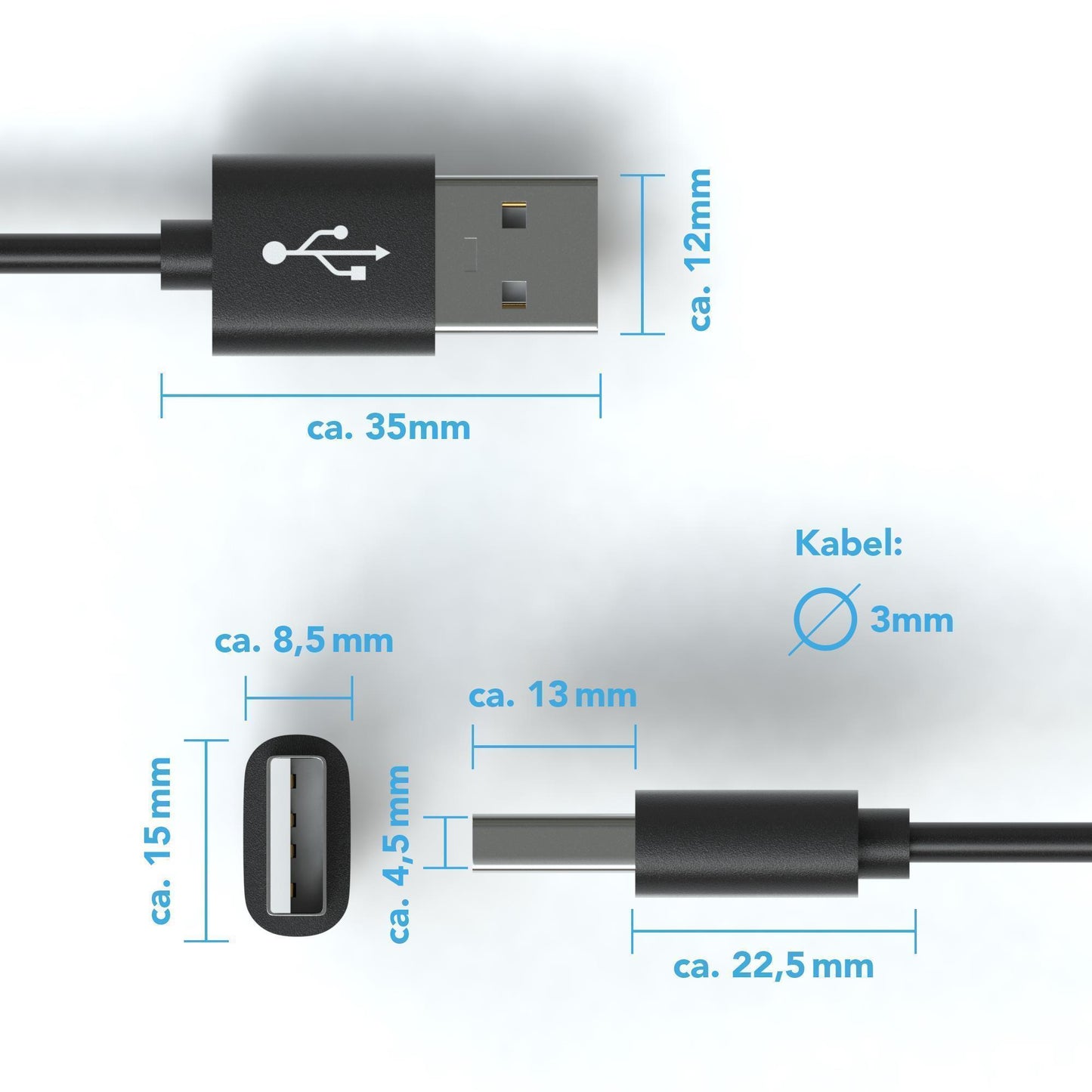 USB C Kabel Schwarz