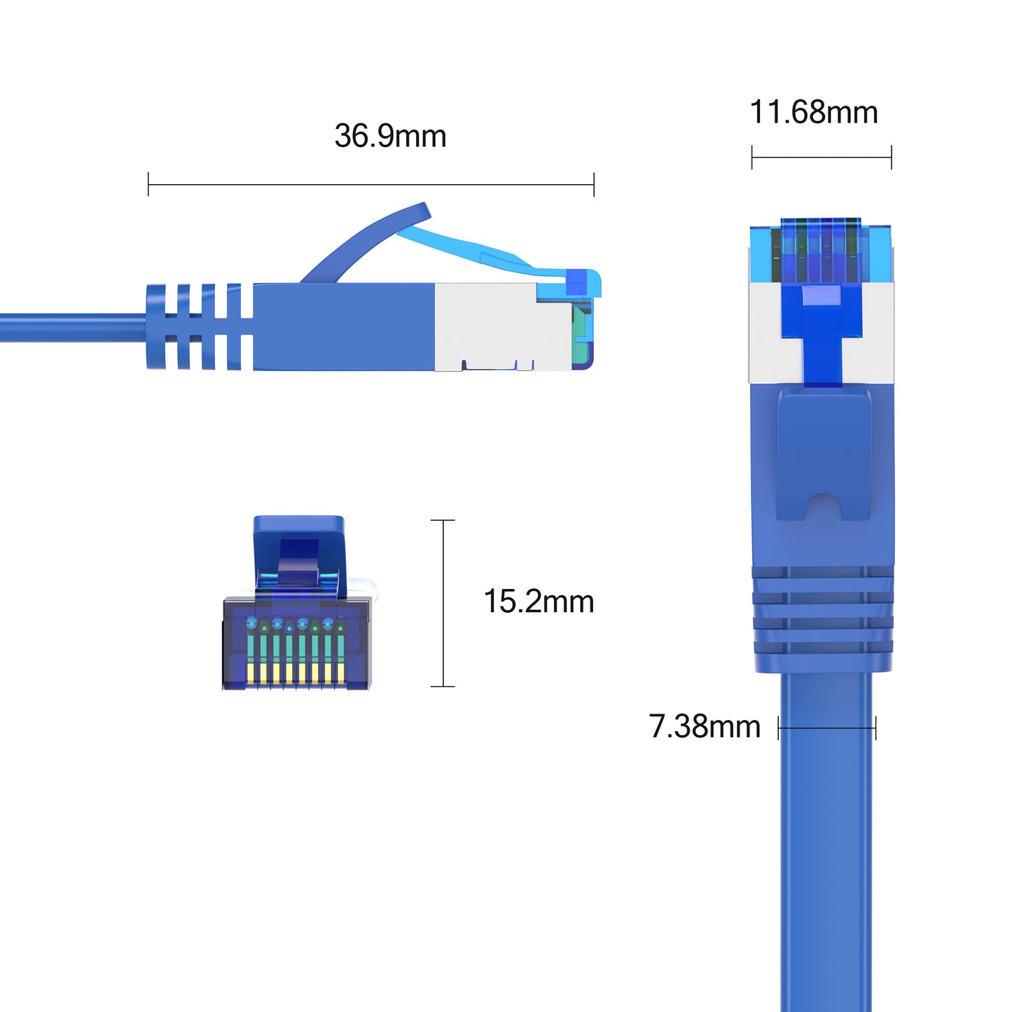 CAT 7 Patchkabel FLACH - BLAU - Variante