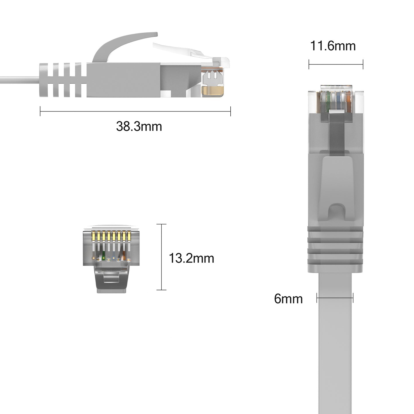 CAT 6 Flachkabel Grau