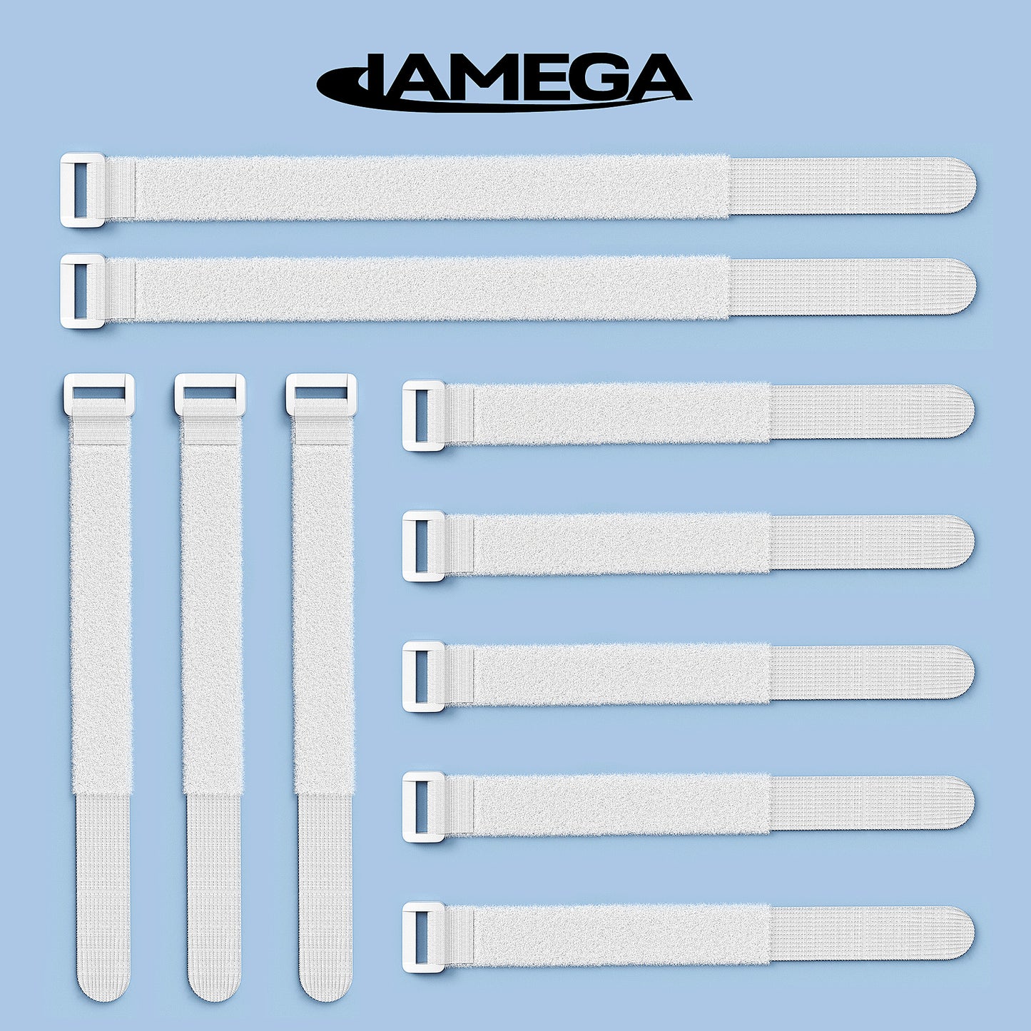 Klettverschluss Kabelbinder mit Plastiklasche | white - Variation