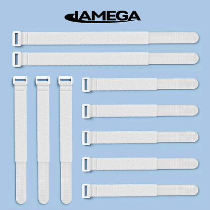 Klettverschluss Kabelbinder mit Plastiklasche | white - Variation