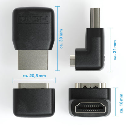 HDMI Winkel Adapter / HDMI A Female - HDMI A Male 90°