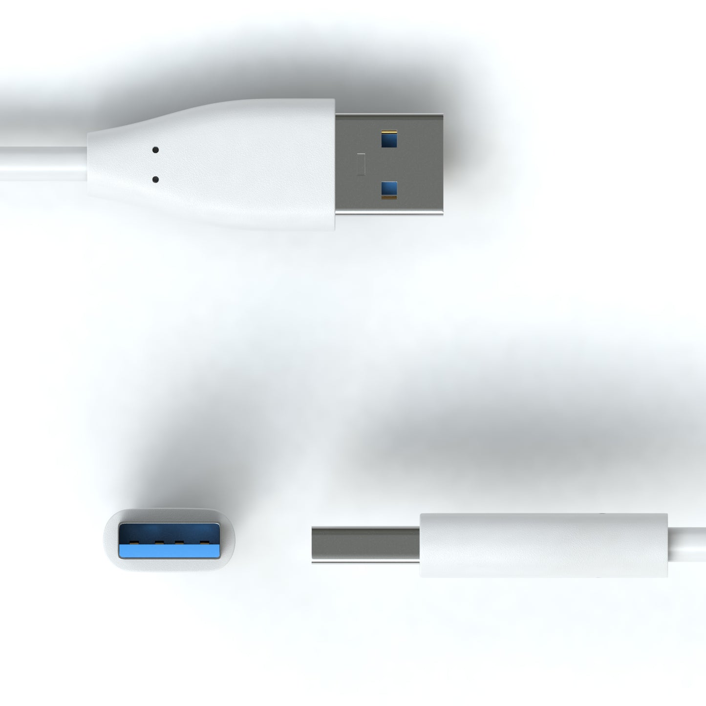 USB-A Adapterkabel, USB-C, 3.0, weiß - Variation