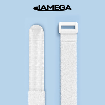 Klettverschluss Kabelbinder mit Plastiklasche | white - Variation