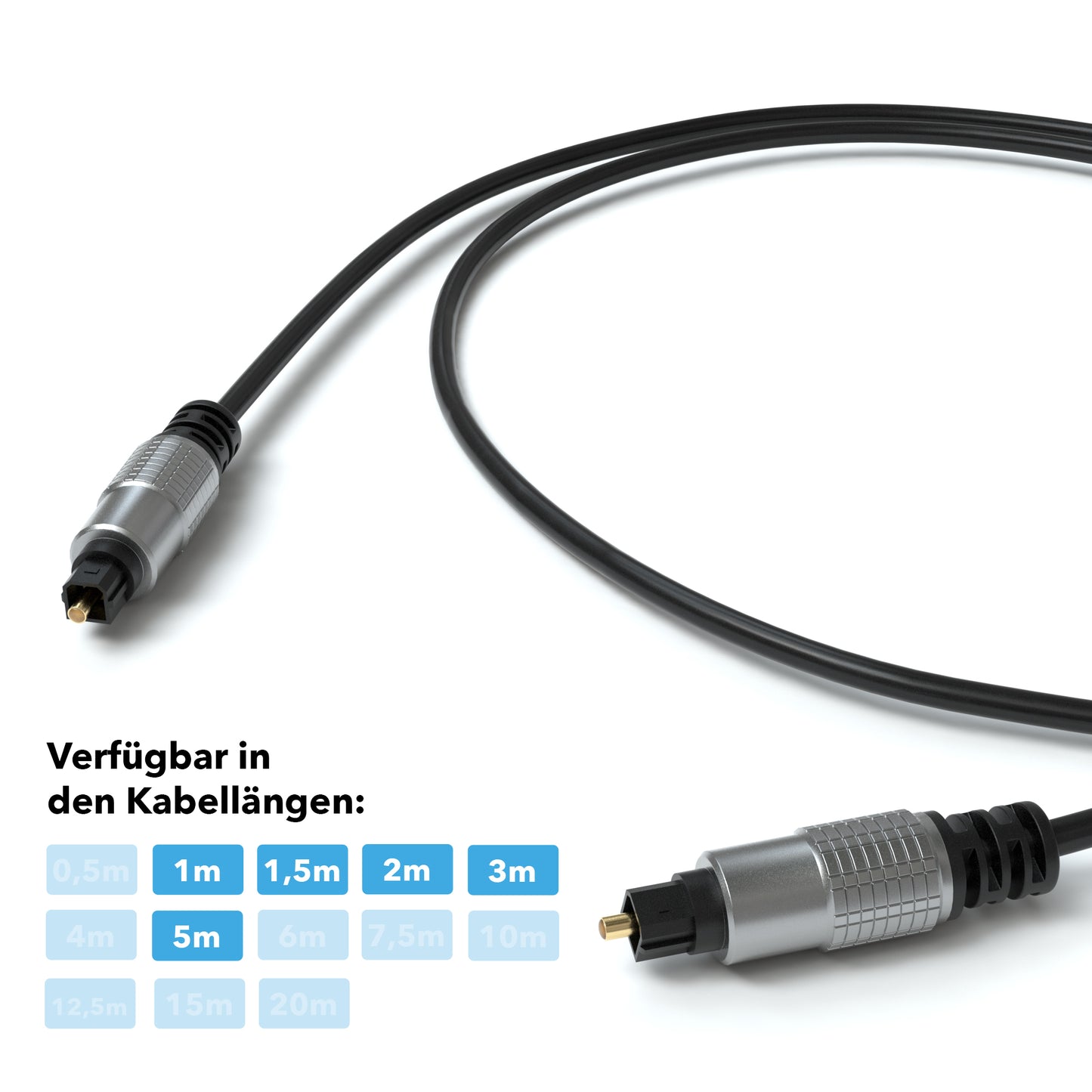 Toslink Kabel / LWL / Metal Plug - Variation "eBW"