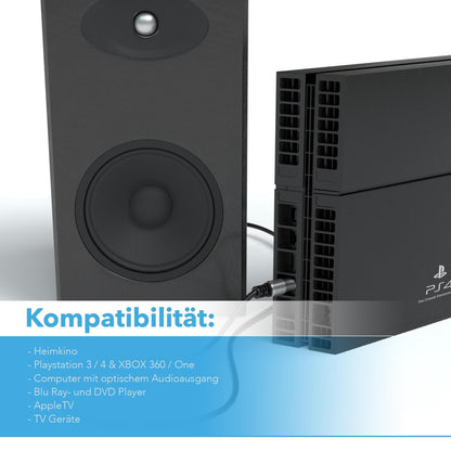 Toslink Kabel / LWL / Metal Plug - Variation "eBW"