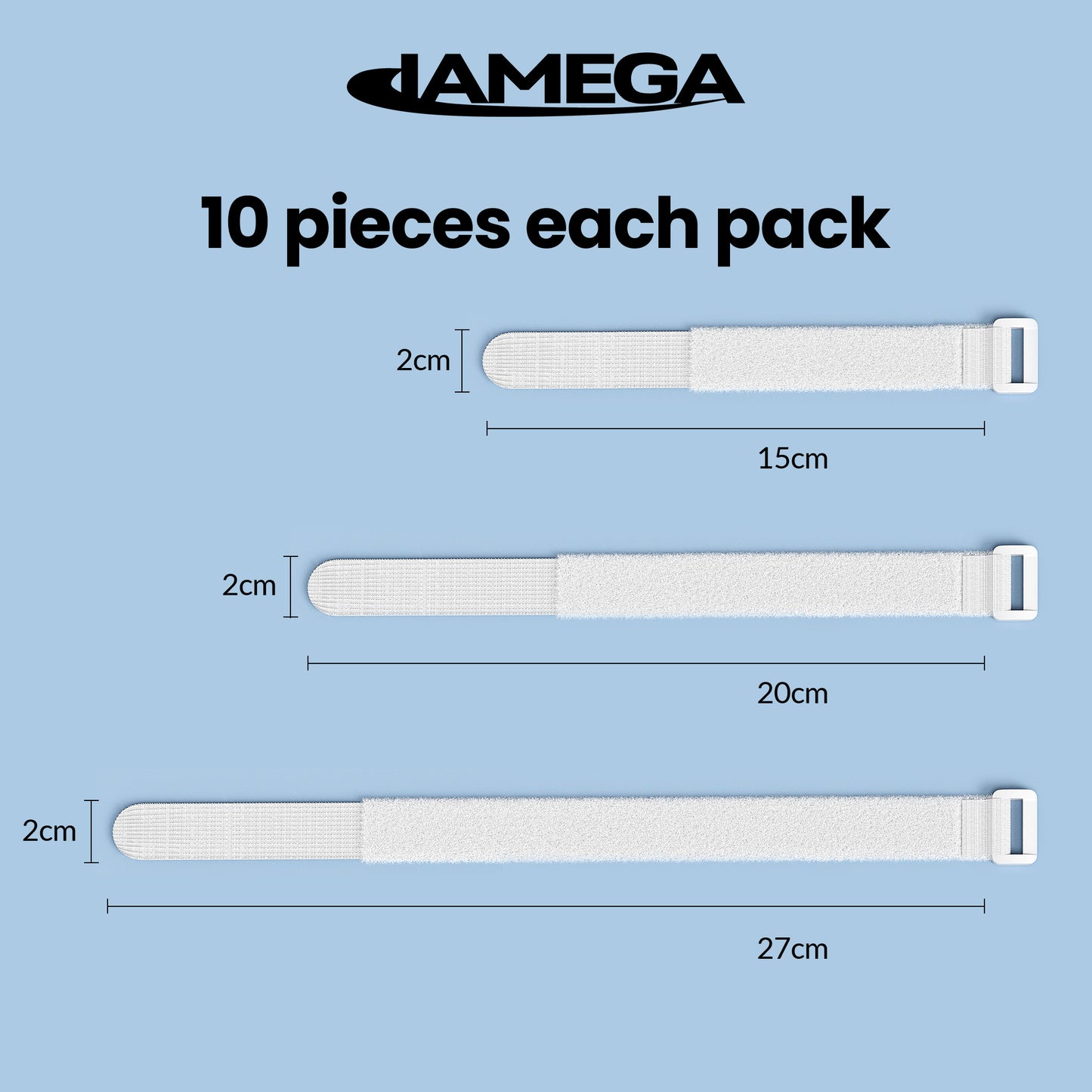 Klettverschluss Kabelbinder mit Plastiklasche | white - Variation