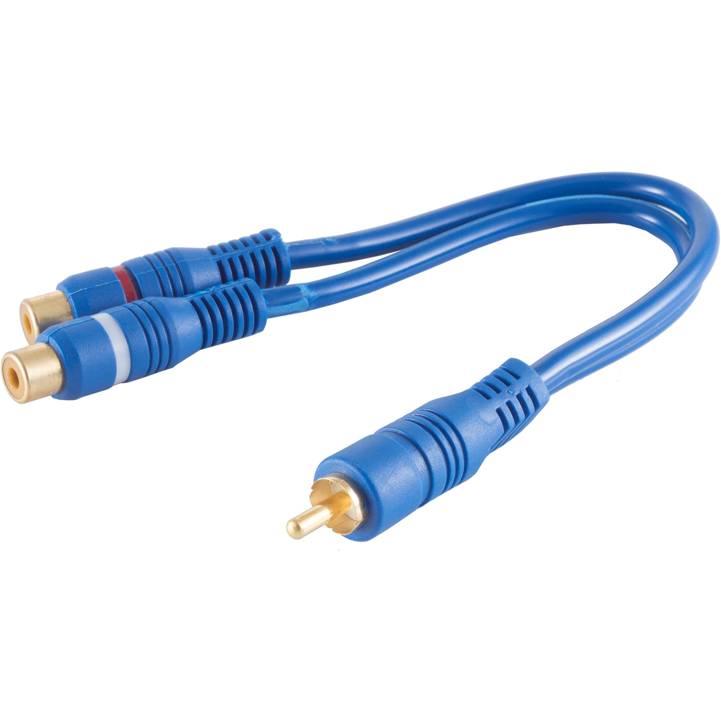 Hochwertiger Cinch-Adapter - 2 Cinch-Kupplungen, perfekte Signalübertragung - Blau, 0,2m