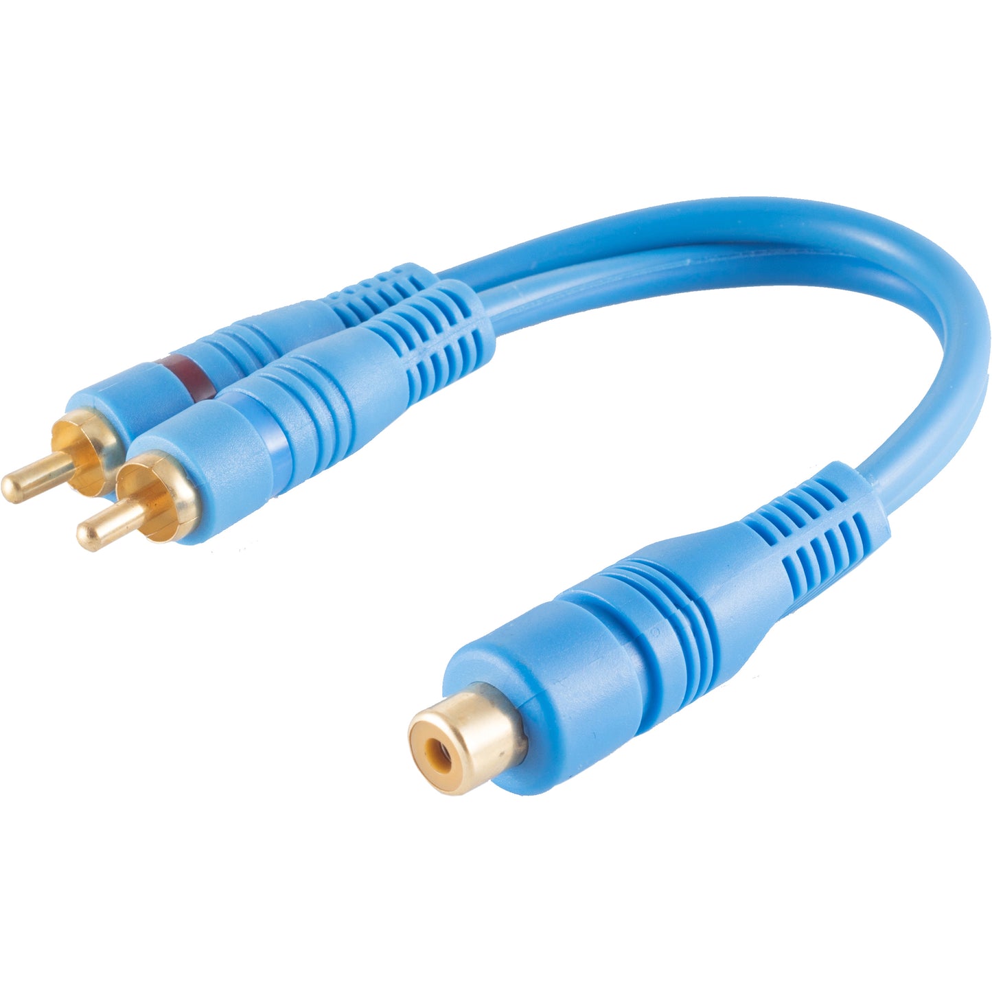 Cinch-Adapter - Cinchkupplung zu 2 Cinchsteckern, Blau - Hochwertige Audioverbindung - 0,2m