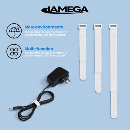 Klettverschluss Kabelbinder mit Plastiklasche | white - Variation