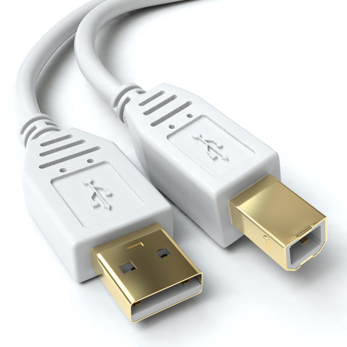 USB-A zu USB-B Druckerkabel Weiß