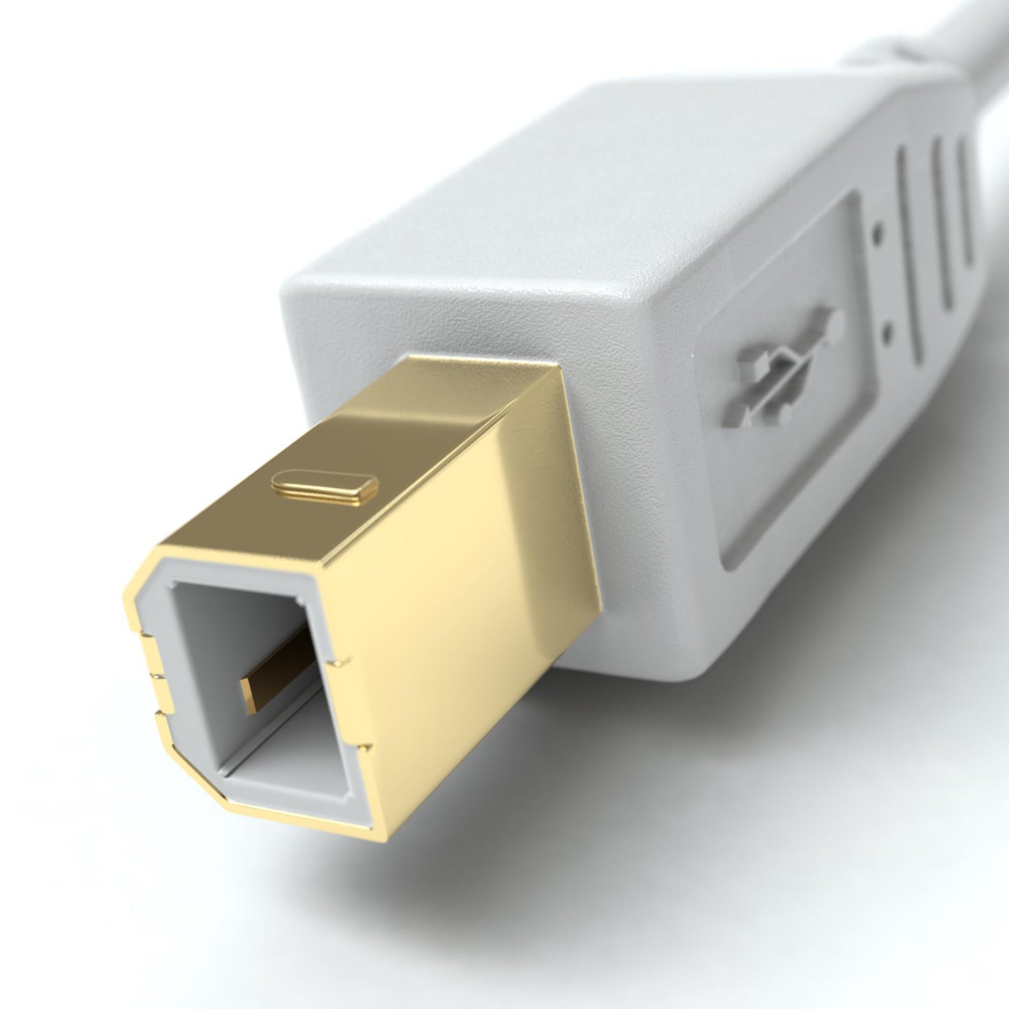 USB-A zu USB-B, Gold, Weiß - S-Impuls Variante