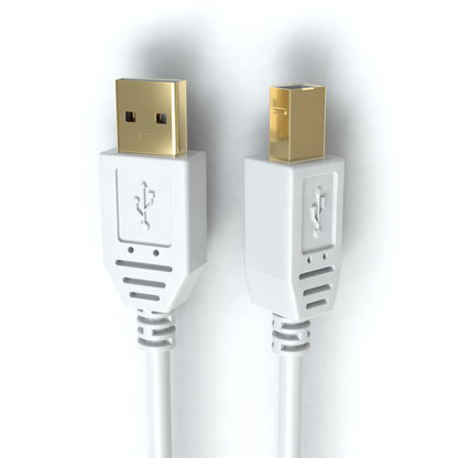 USB-A zu USB-B, Gold, Weiß - S-Impuls Variante