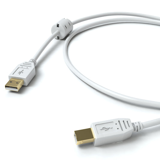 USB-A zu USB-B, Ferrit, Weiß - S-Impuls Variante