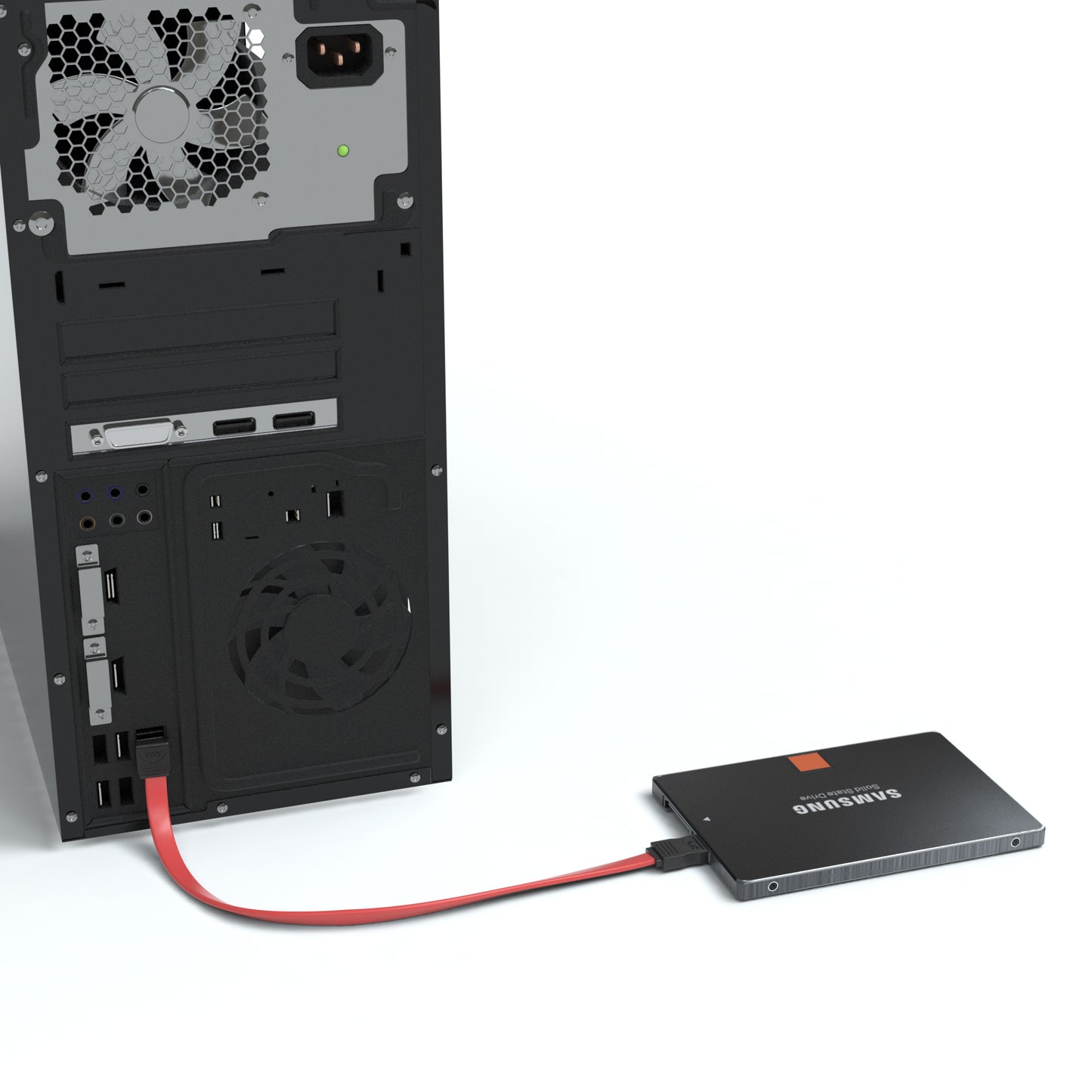 SATA 3Gb/s Verbindungskabel, L-Winkel, rot - Variation