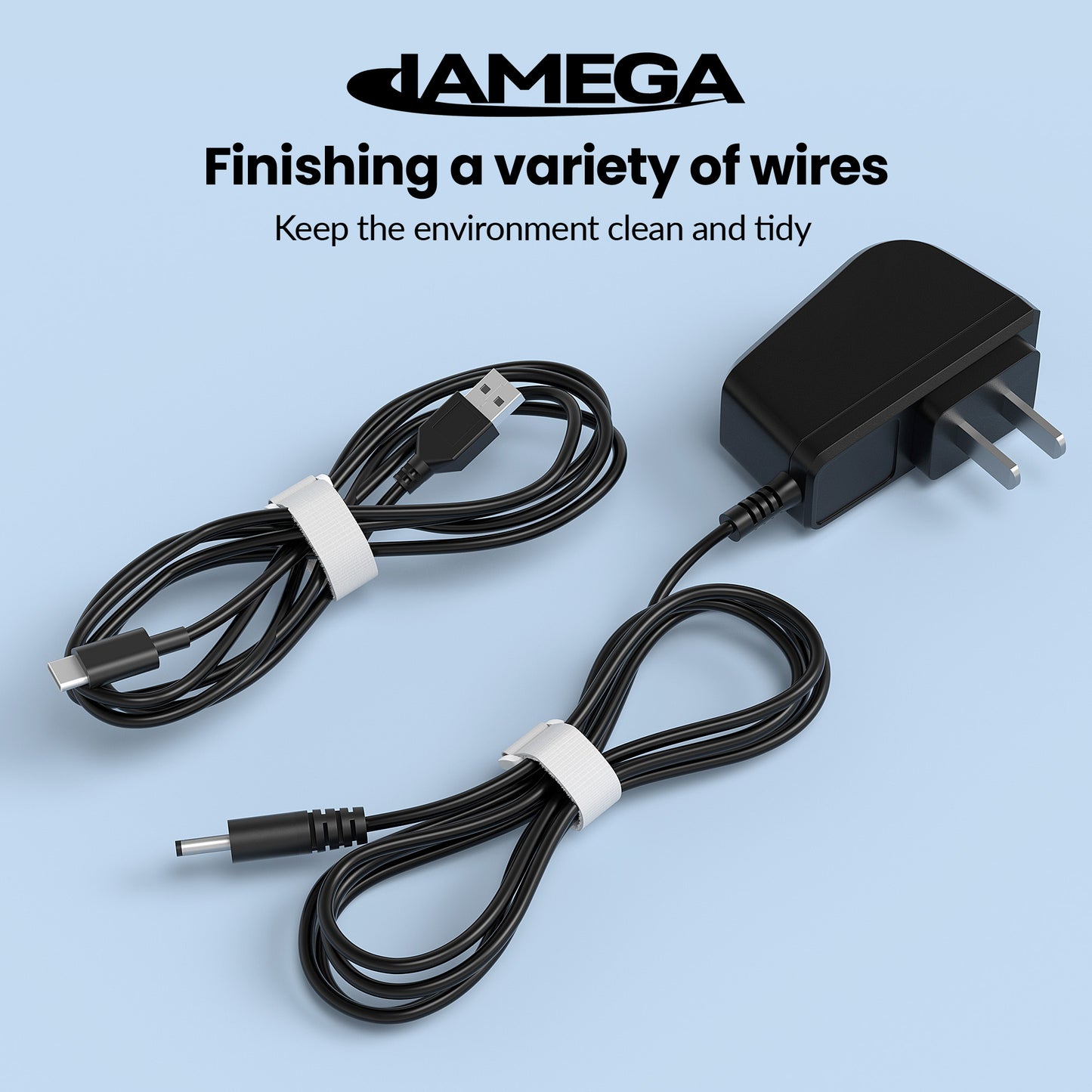 Klettverschluss Kabelbinder mit Plastiklasche | white - Variation