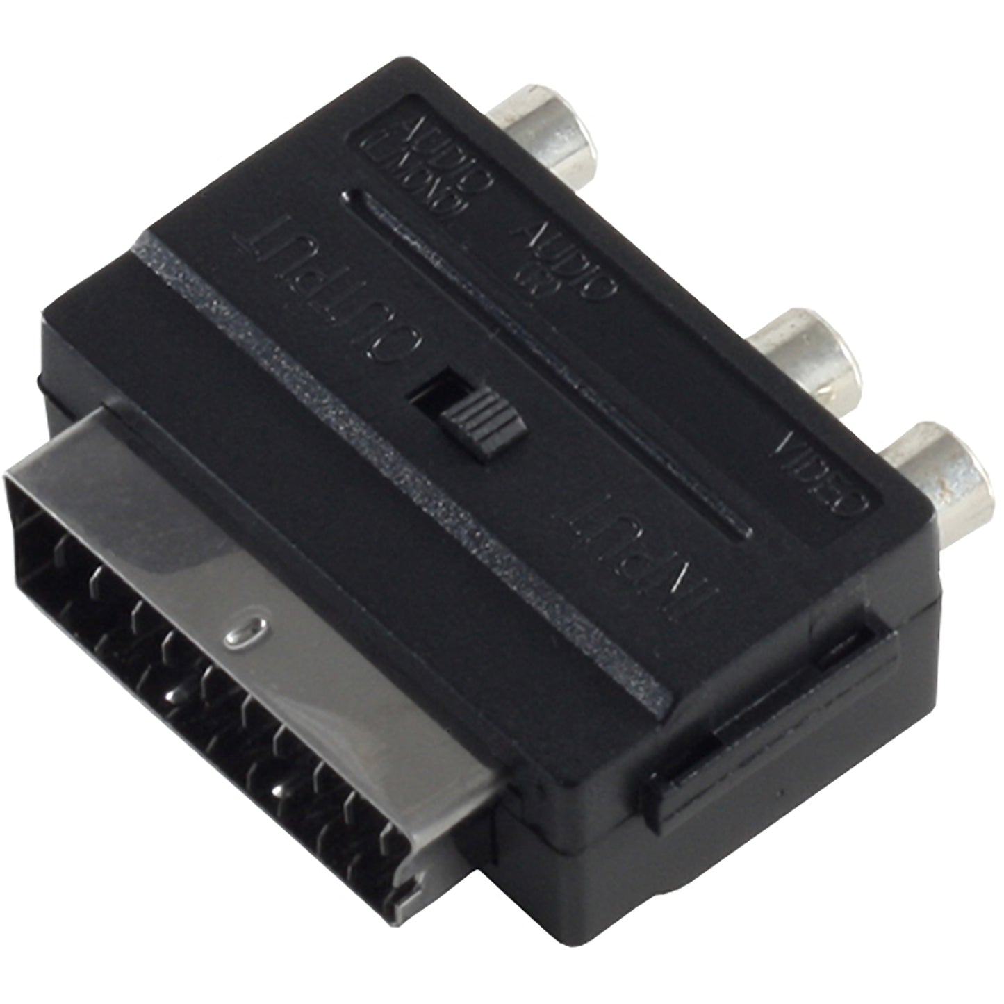 Scart-Adapter mit 3 Cinchbuchsen, IN/OUT Schalter