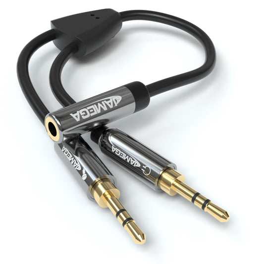 AUX Splitter - 3,5mm Klinkenbuchse auf 2x 3,5mm Mikrophon u Lautsprecher