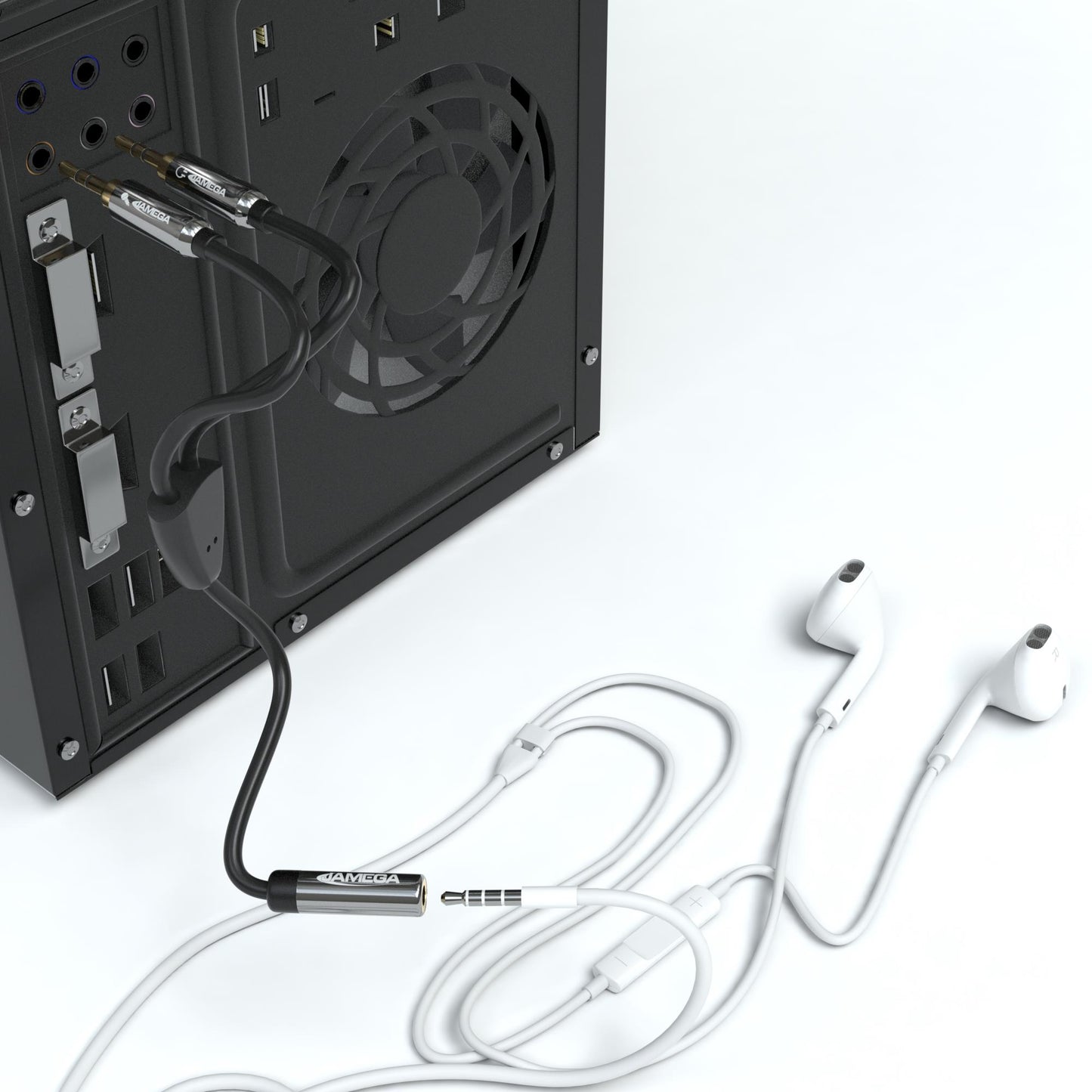 AUX Splitter - 3,5mm Klinkenbuchse auf 2x 3,5mm Mikrophon u Lautsprecher