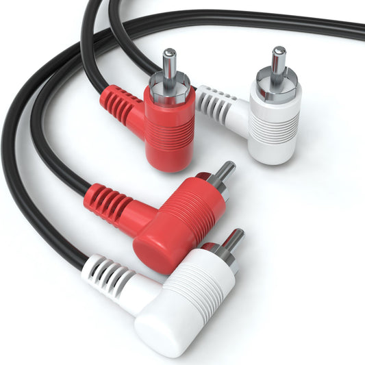 2x Cinch Stecker 90° winkel auf 2x Cinch Stecker 90° winkel Kabel - Variation "eBW"