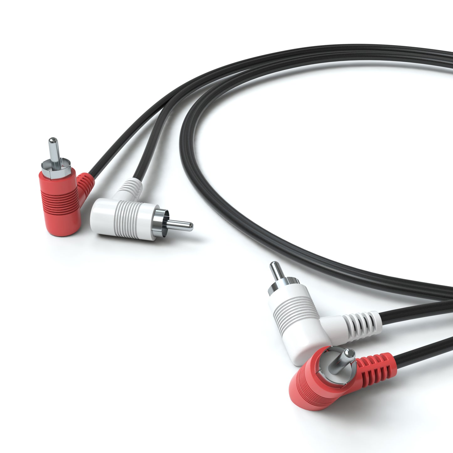 2x Cinch Stecker 90° winkel auf 2x Cinch Stecker 90° winkel Kabel - Variation "eBW"