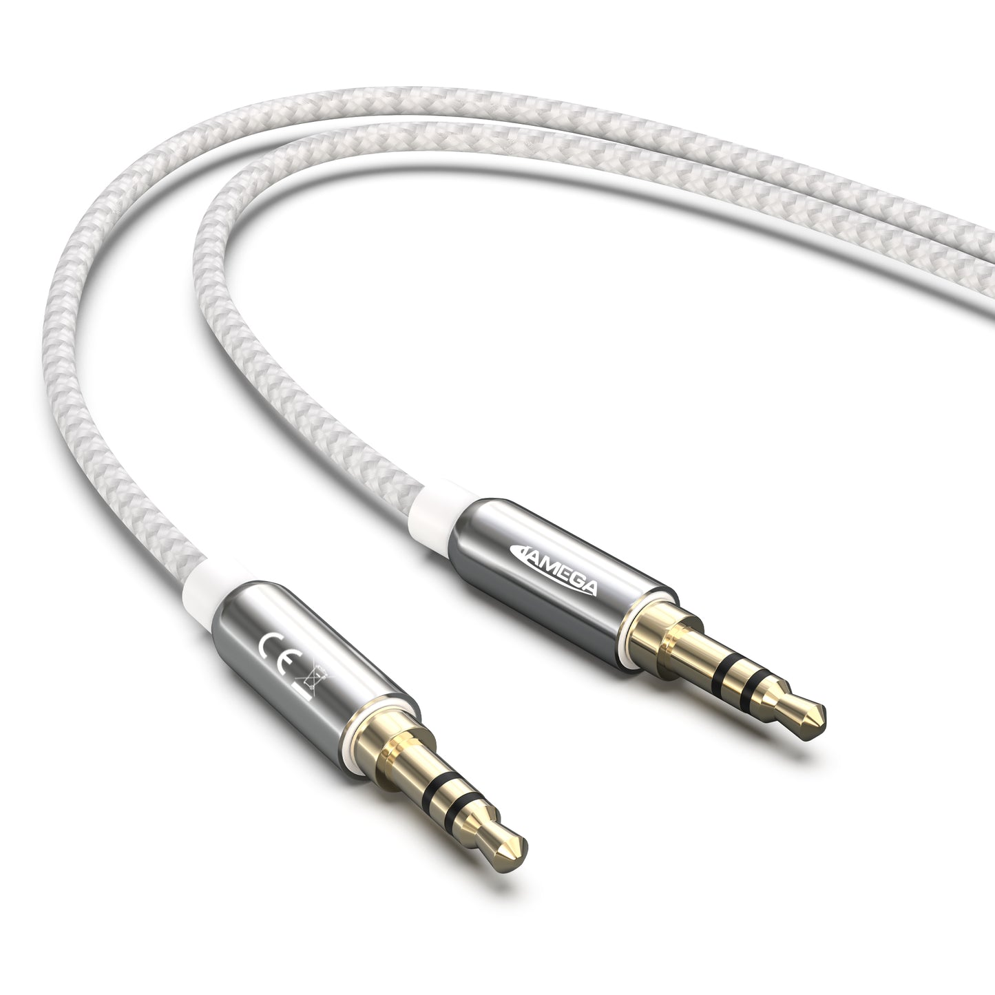 AUX Cable 3,5mm nylon / silver - Variation