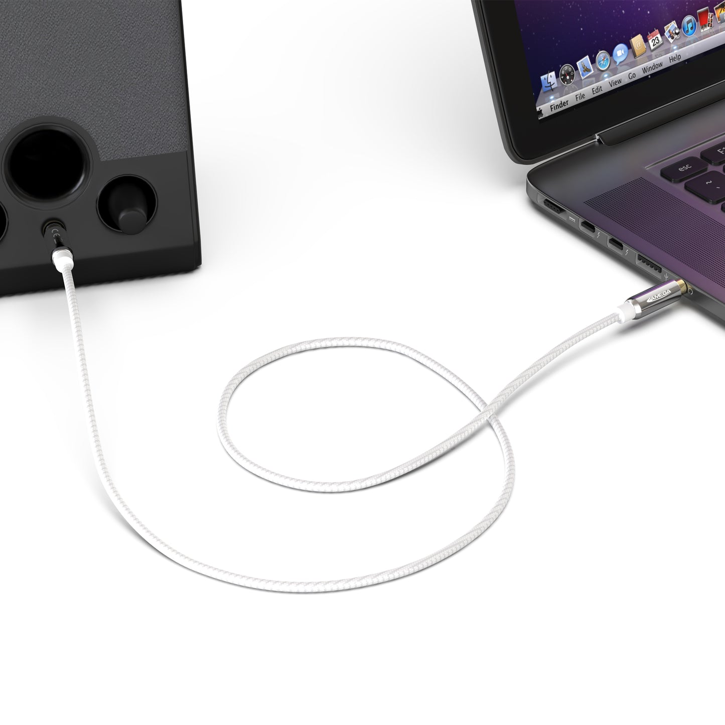 AUX Cable 3,5mm nylon / silver - Variation