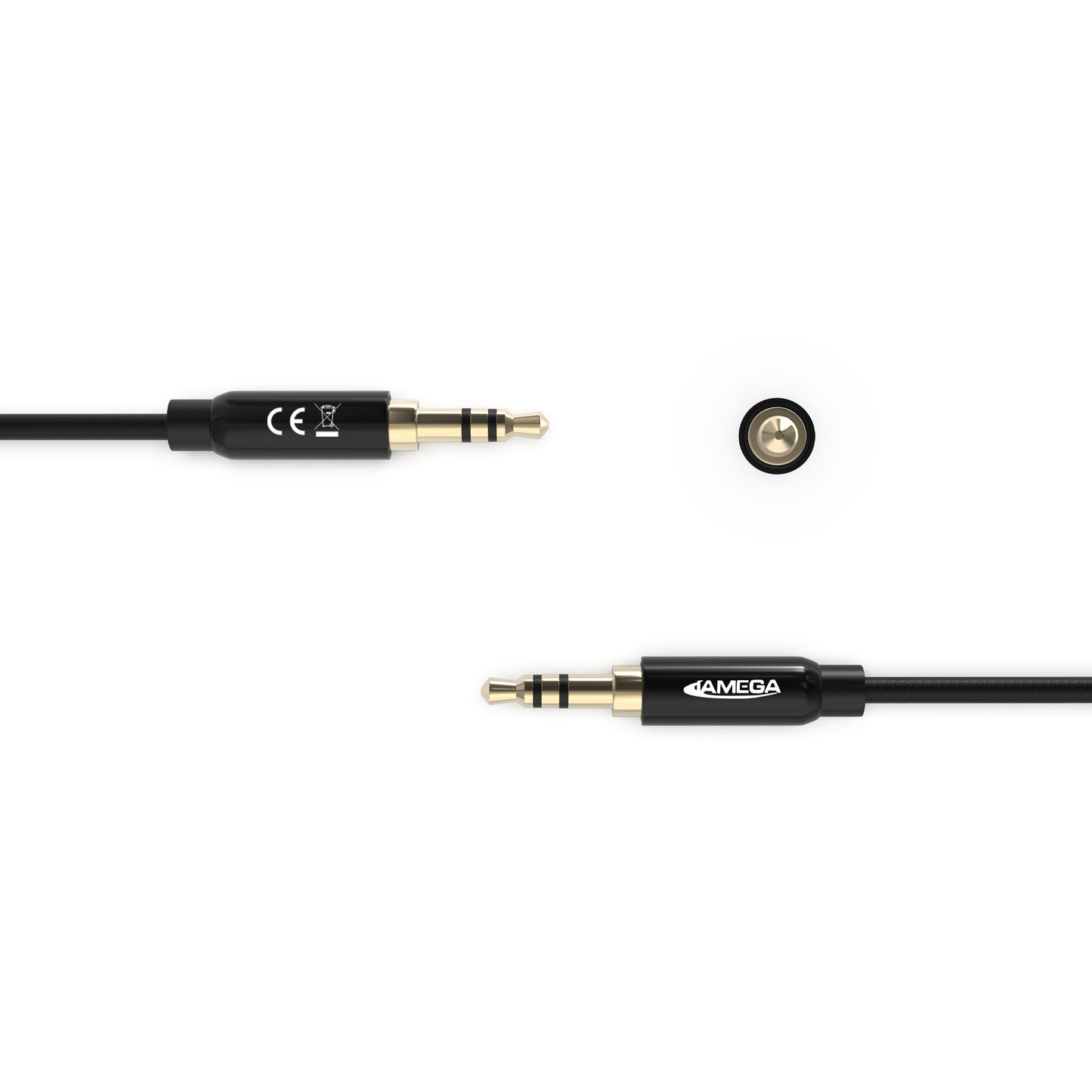 AUX Cabel 3,5mm nylon / black - Variation