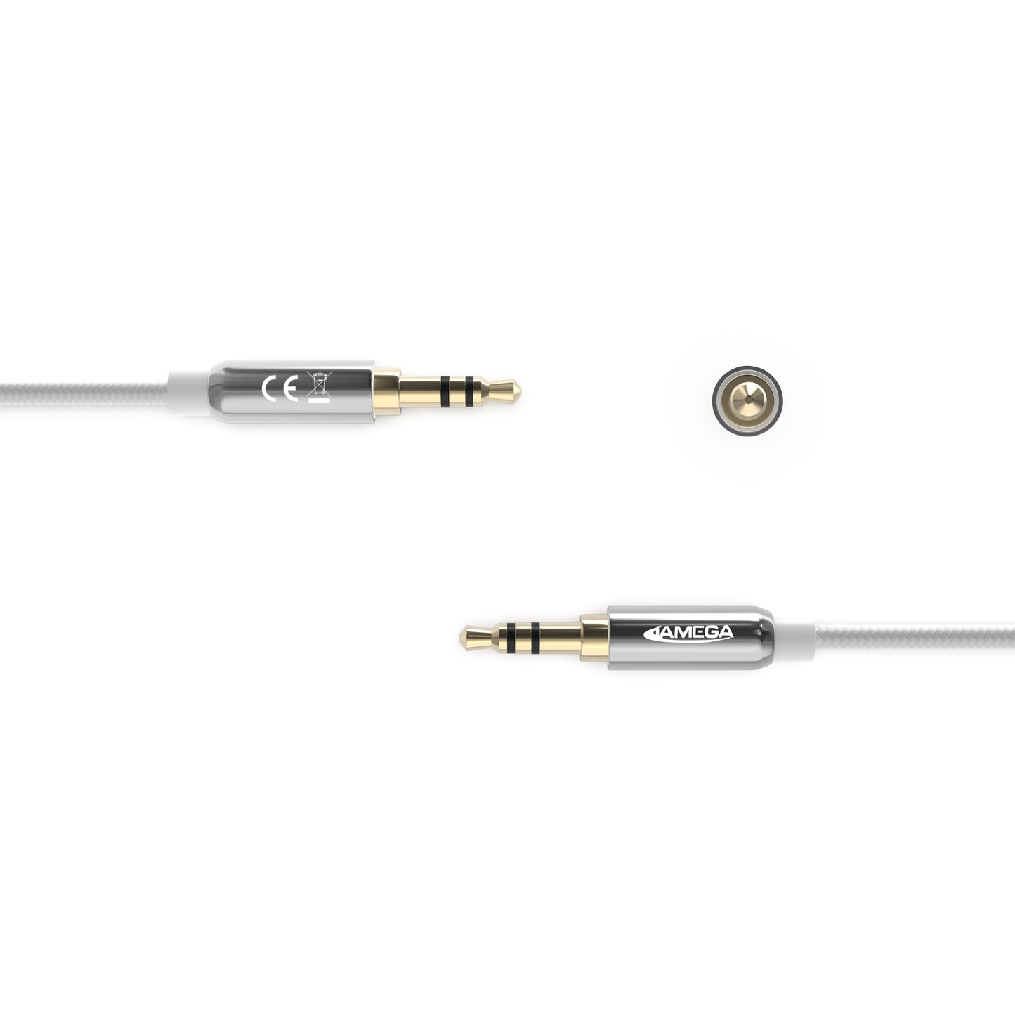AUX Cable 3,5mm nylon / silver - Variation