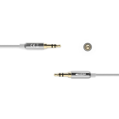 AUX Cable 3,5mm nylon / silver - Variation