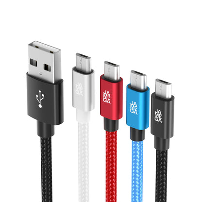 Micro USB Kabel || Weiß - Rot - Blau - Schwarz || 0,5 - 3m || 4er Set