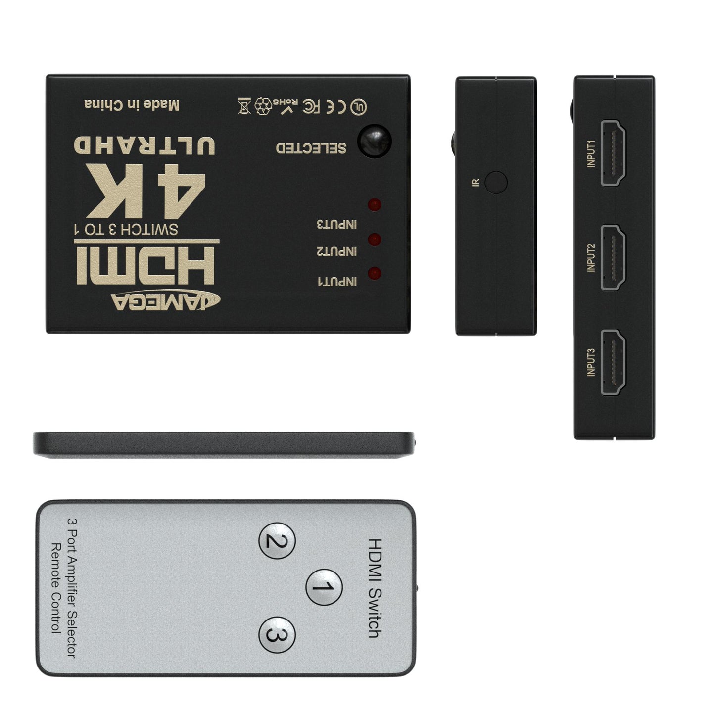 HDMI 3-Wege Switch 4K 30Hz inkl. Fernbedienung