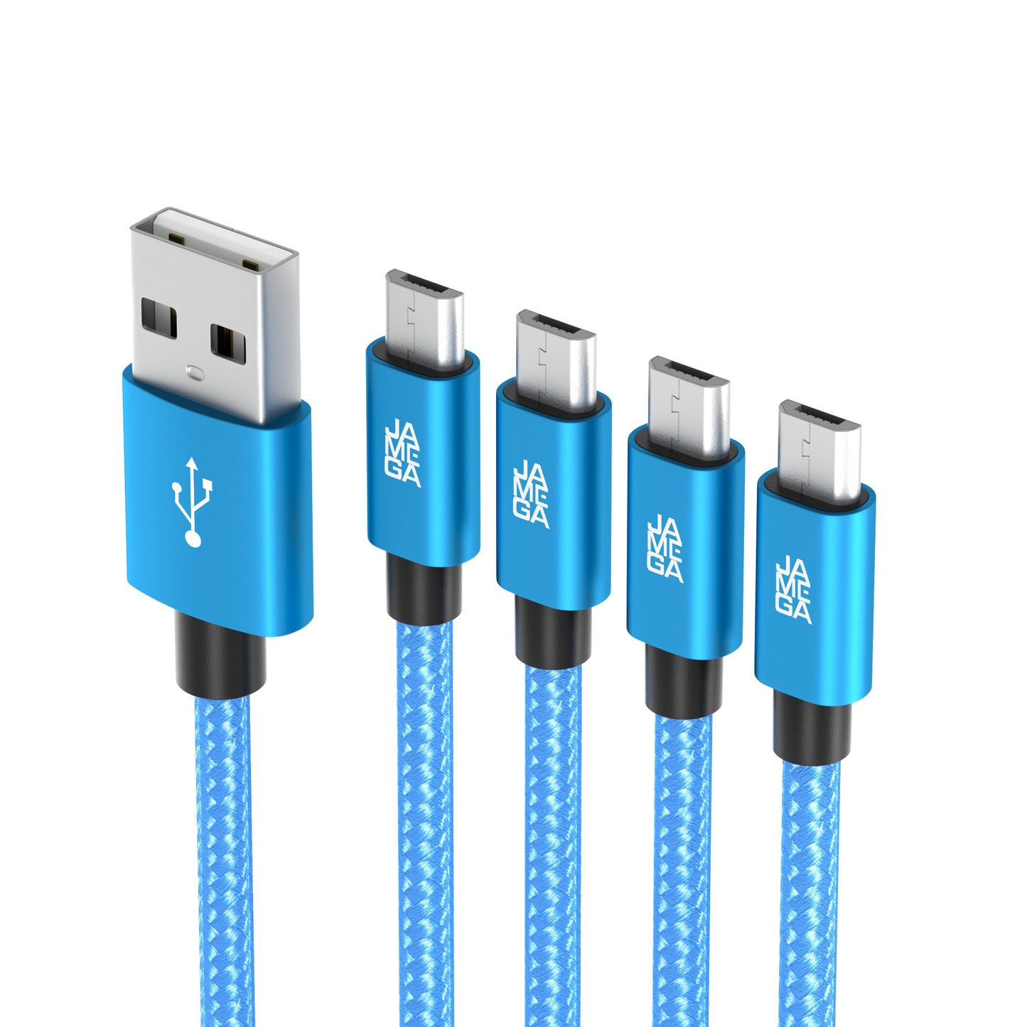 Micro USB Kabel | | 0,5 - 3m | | 4er Set Blau