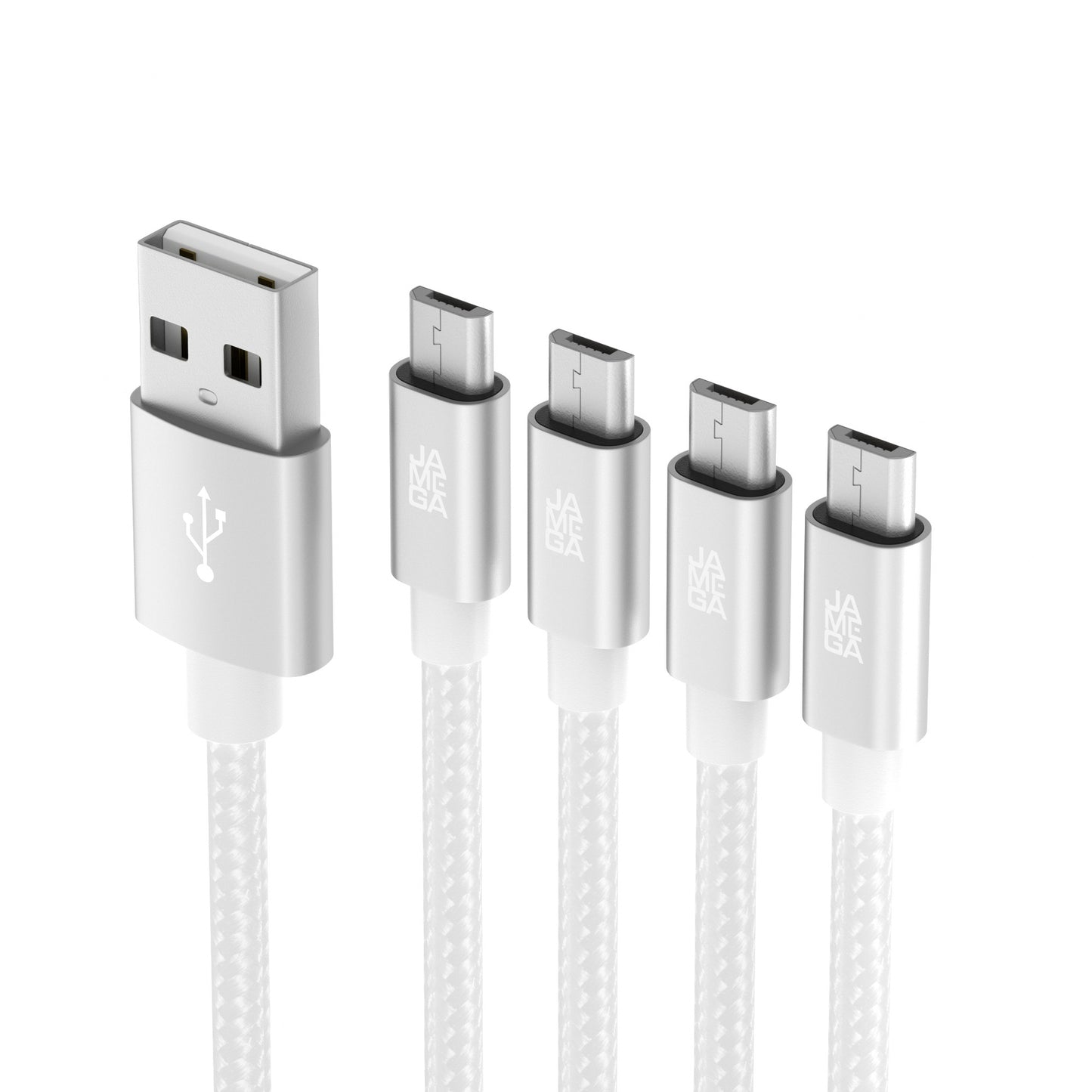 Micro USB Kabel | | 0,5 - 3m | | 4er Set Weiß