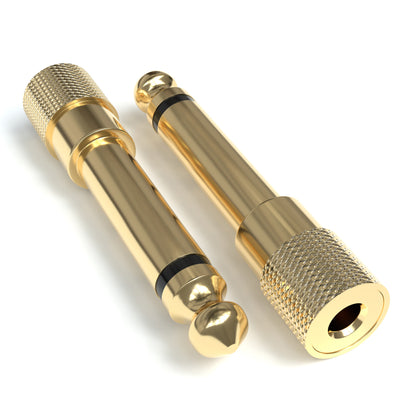 6,3mm Klinkenstecker - 3,5mm Klinkenbuchse Mono Adapter - Gold