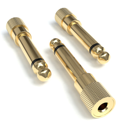 6,3mm Klinkenstecker - 3,5mm Klinkenbuchse Mono Adapter - Gold