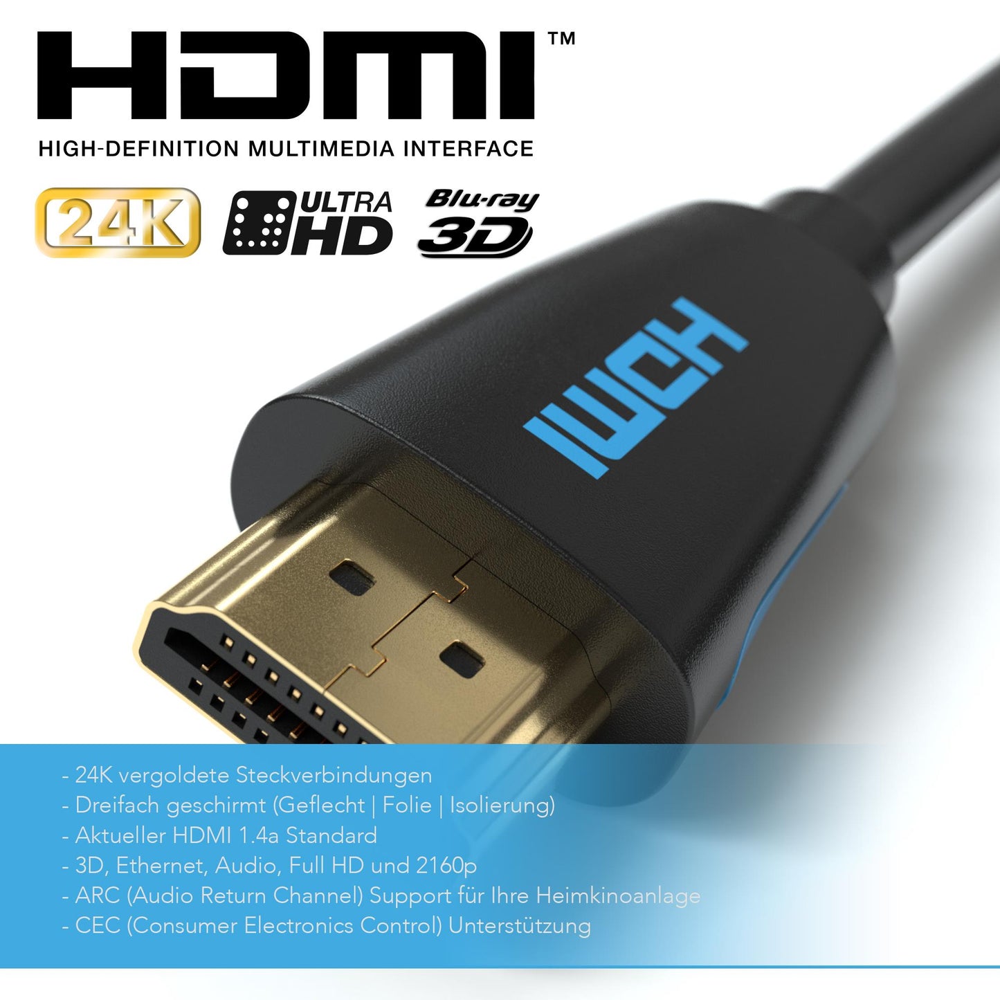 HDMI Kabel 2.0 - New 4K Model - *BLACK* - Variante "eBW"