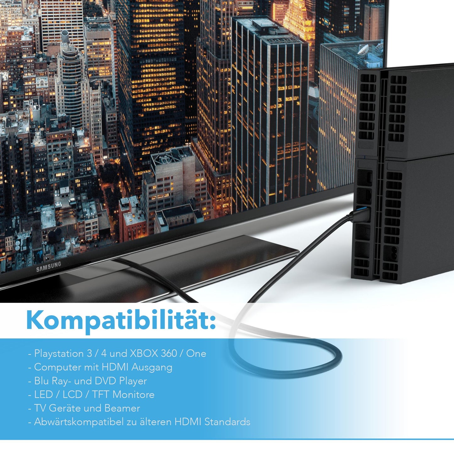 HDMI Kabel 2.0 - New 4K Model - *BLACK* - Variante "eBW"