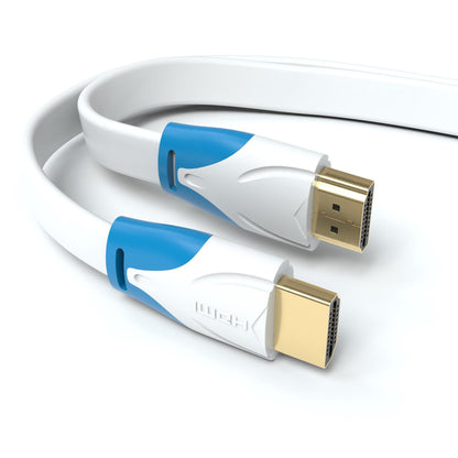 HDMI Kabel 2.0 Flach Weiß/Blau