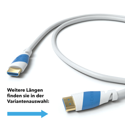 4K U-HD 2.0 HDMI Kabel - Plug Weiß/Blau - Variation "eBW"