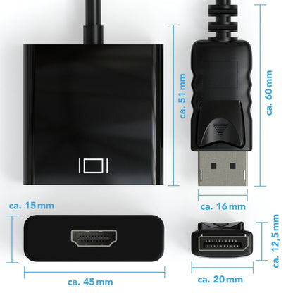 DisplayPort zu HDMI A Female Adapter - Schwarz