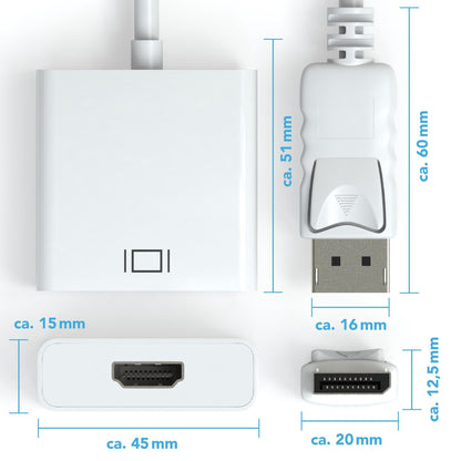 DisplayPort zu HDMI A Female Adapter - Weiß