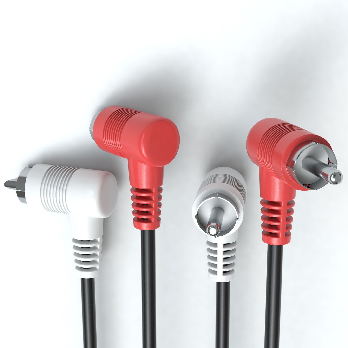 2x Cinch Stecker 90° winkel auf 2x Cinch Stecker 90° winkel Kabel - Variation "eBW"