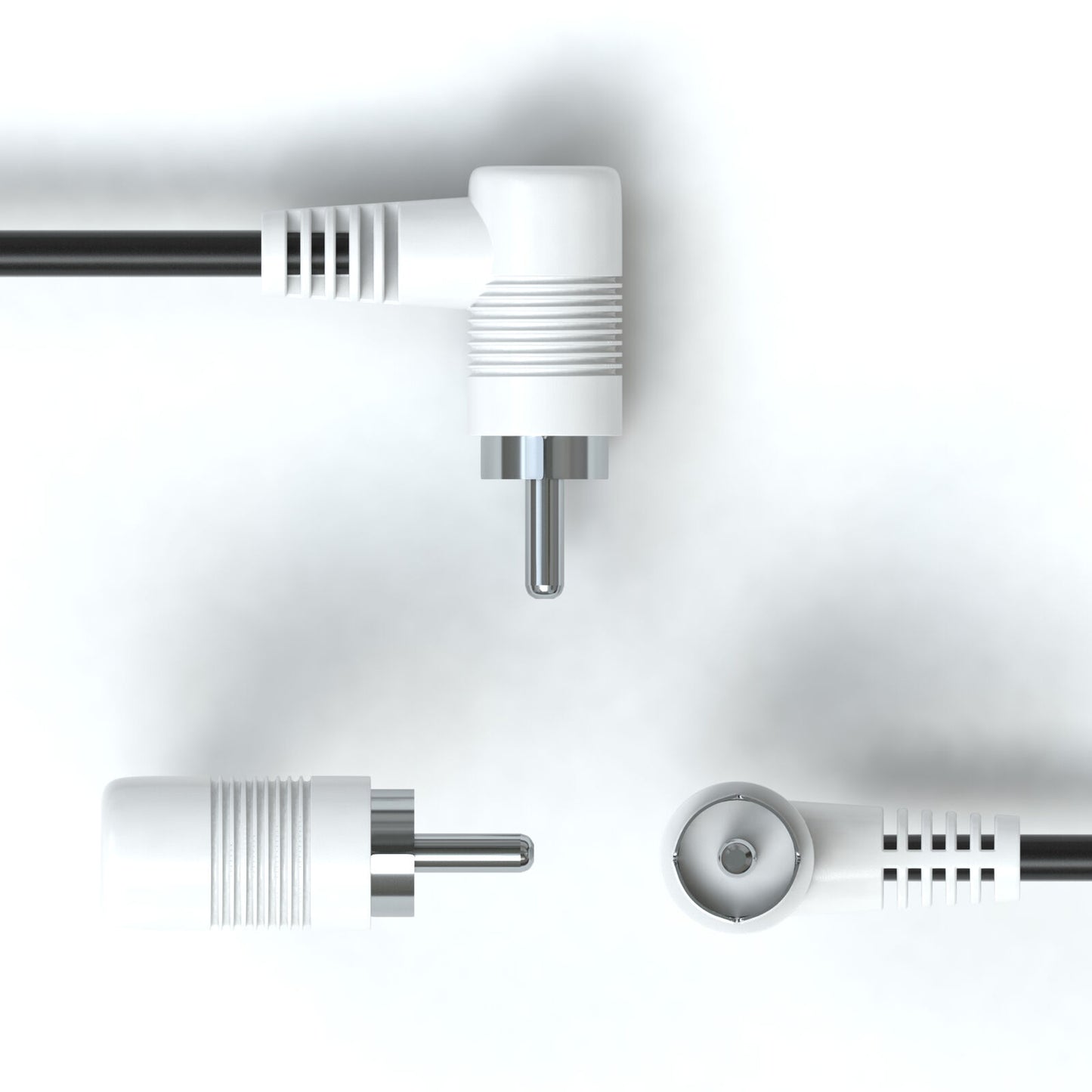 2x Cinch Stecker 90° winkel auf 2x Cinch Stecker 90° winkel Kabel - Variation "eBW"